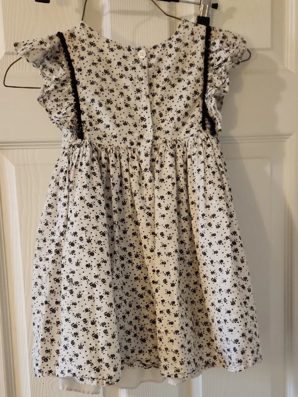 Pippa & Julie Cream Dress with Black Floral Print